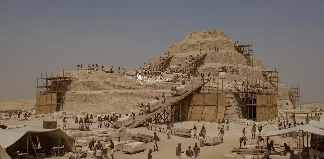 Djosers-Step-Pyramid-Construction-Ancient-Stone-Architecture-In-Saqqara-Egypt-EgyptaTours