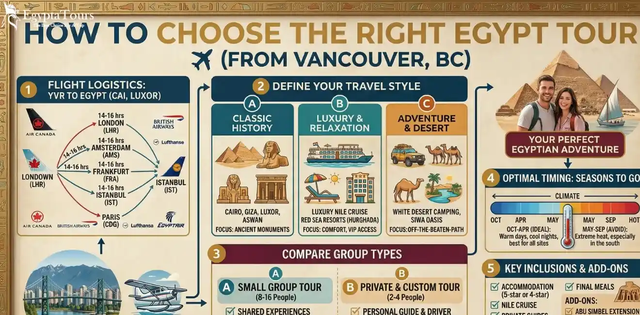 Egypt Tours from Vancouver BC: Best Packages, Prices & Travel Guide 4 How-to-Choose-the-Right-Egypt-Tour-when-leaving-From-Vancouver-EgyptaTours