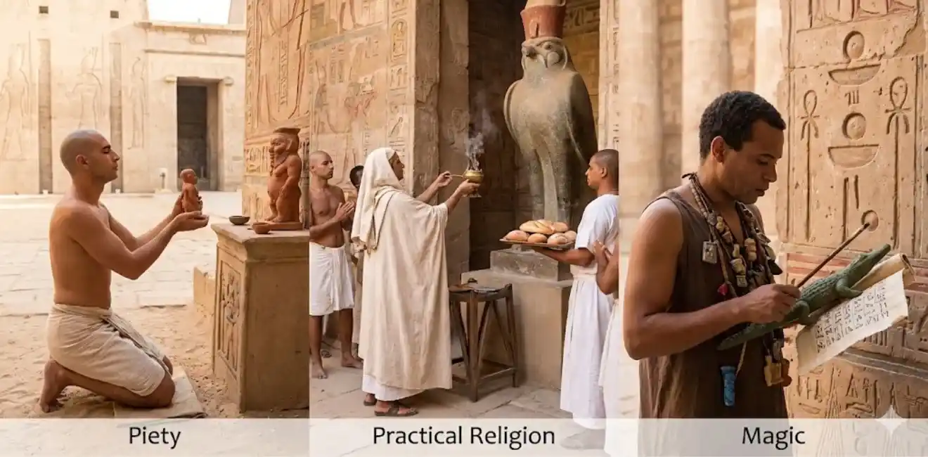 Ancient Egyptian Religion: Gods, Beliefs and Rituals Explained 12 Piety-Practical-religion-and-Magic-Ancient-Egyptian-Religion-EgyptaTours