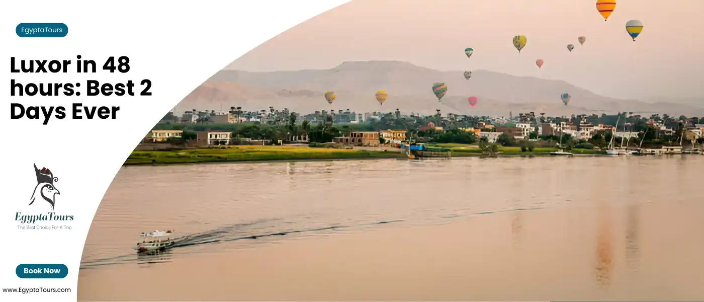 Enjoying-a-hot-air-balloon-ride-over-Luxor-in-48-hours-EgyptaTours
