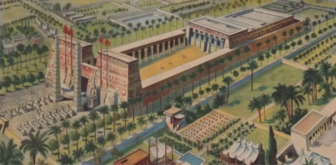Ancient Egyptian Gardens 10 Luxor-Ruins-Showing-Ancient-Egyptian-Garden-Remains - EgyptaTours