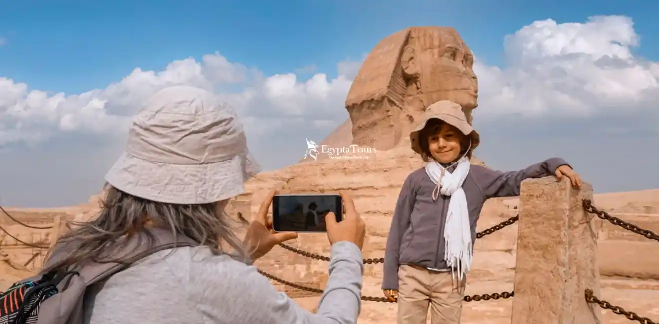 Family-Activities-In-Egypt-For-Kids-Great-Sphinx-Selfie-In-Giza