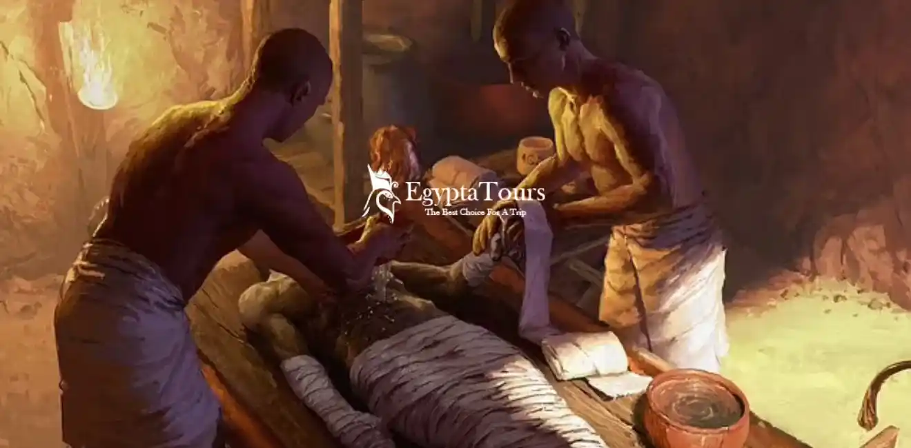 Illustration-of-ancient-Egyptian-priests-performing-the-mummification-and-embalming-process-EgyptaTours