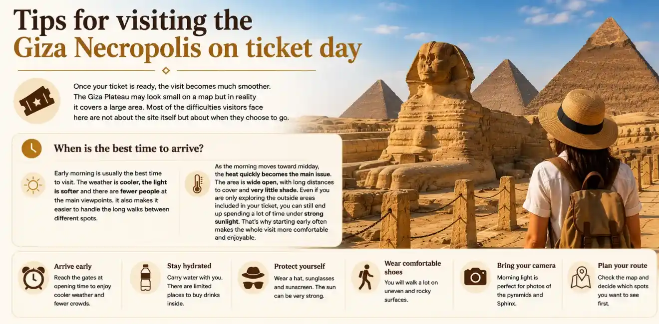 Tips-for-visiting-the-Giza-Necropolis-on-tickets-day-EgyptaTours
